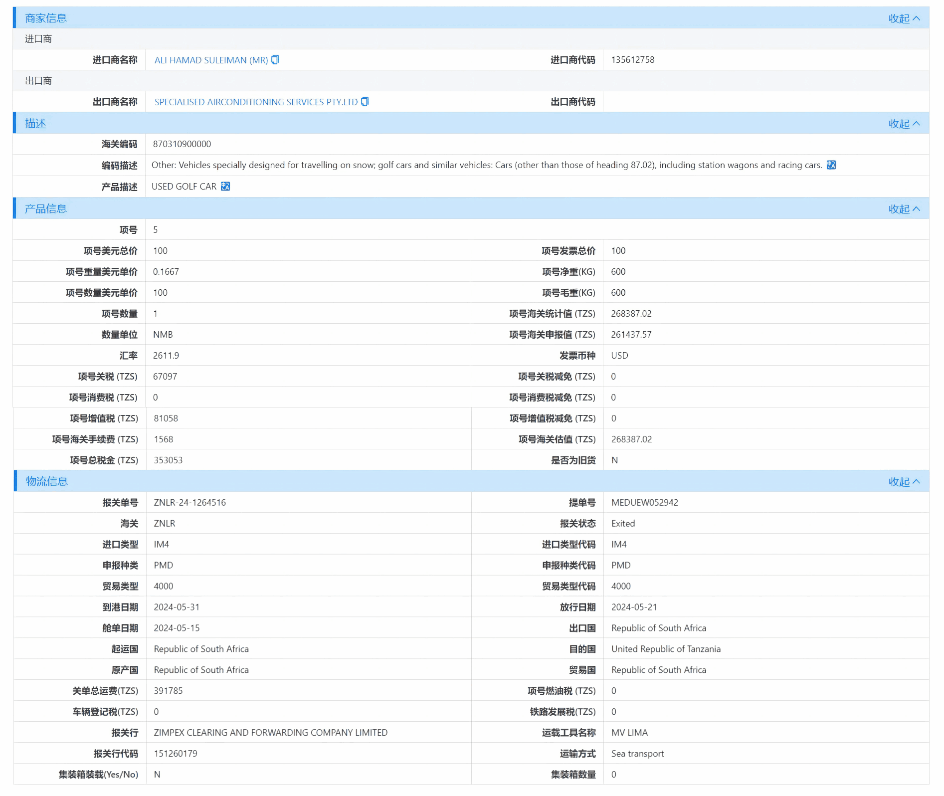 坦桑尼亚海关数据,海关数据,bifa必发海关数据
